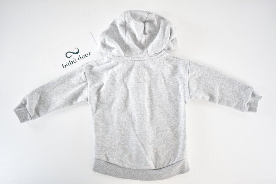 Grey zip-up hoodie
