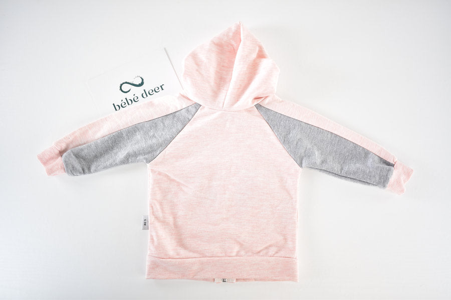 Cat print zip-up hoodie