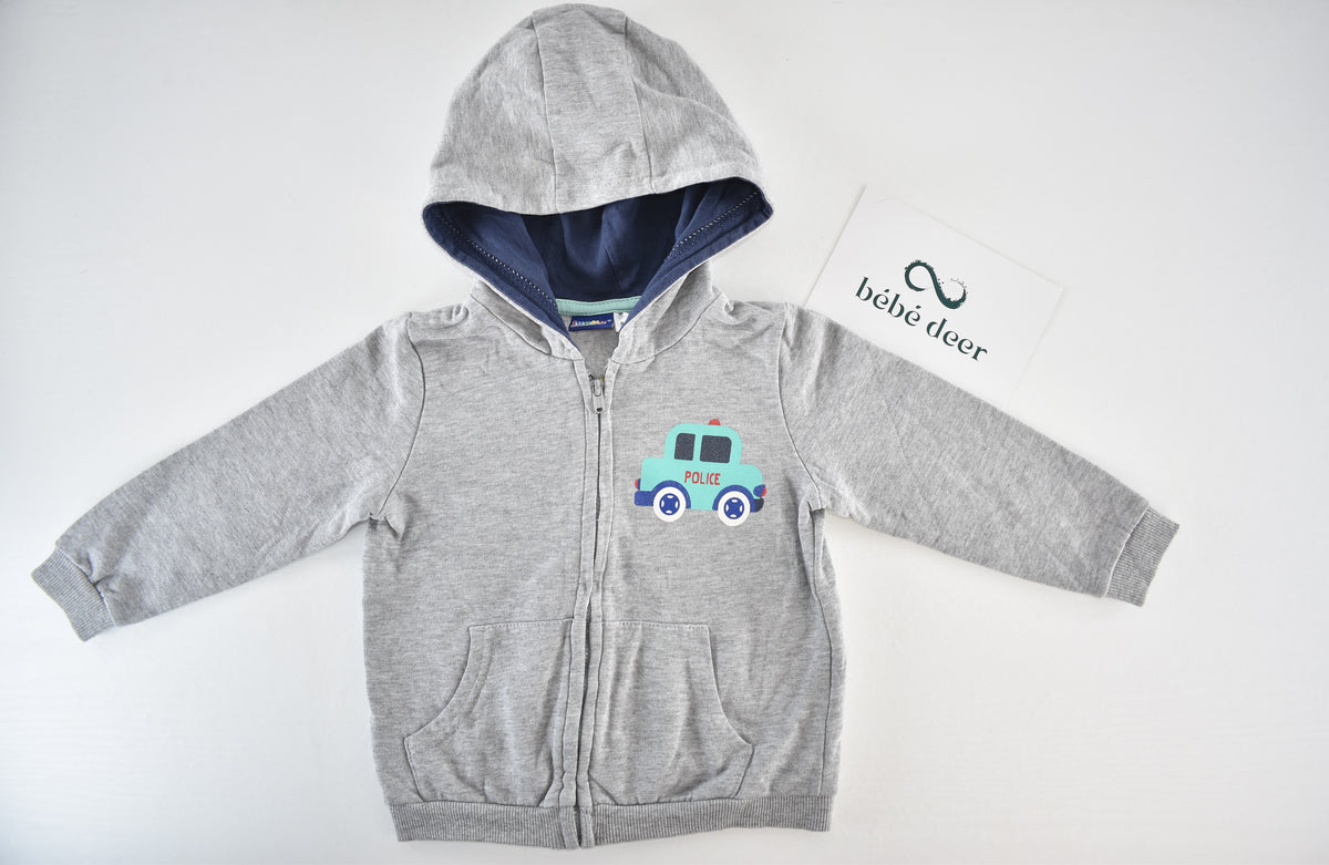 Police car lightweight zip-up hoodie