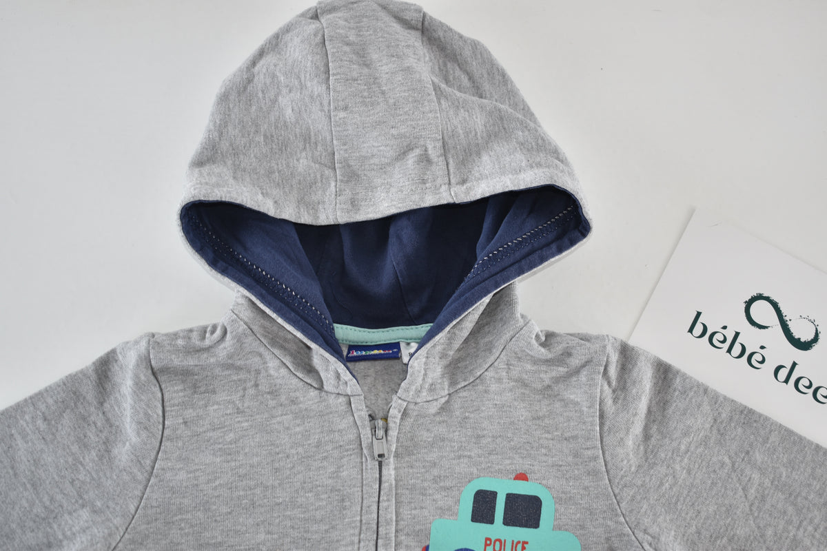Police car lightweight zip-up hoodie