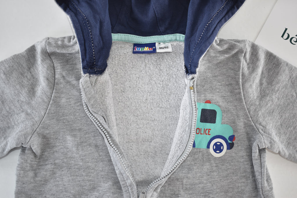 Police car lightweight zip-up hoodie