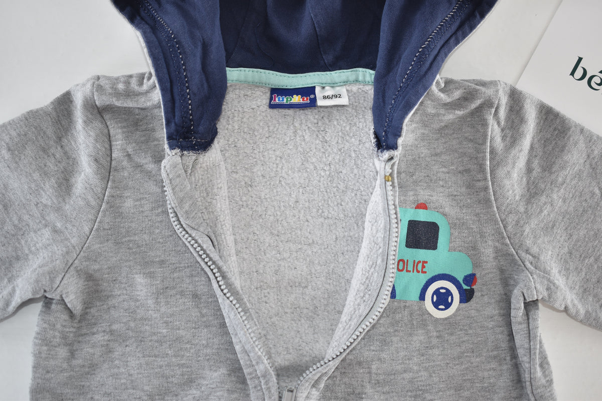 Police car lightweight zip-up hoodie