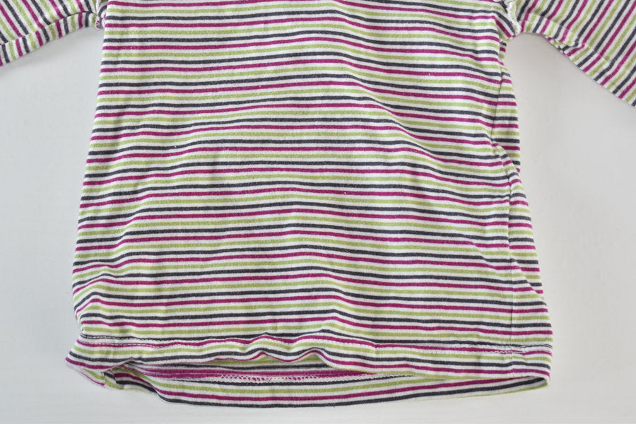 Striped long sleeve top with frill details