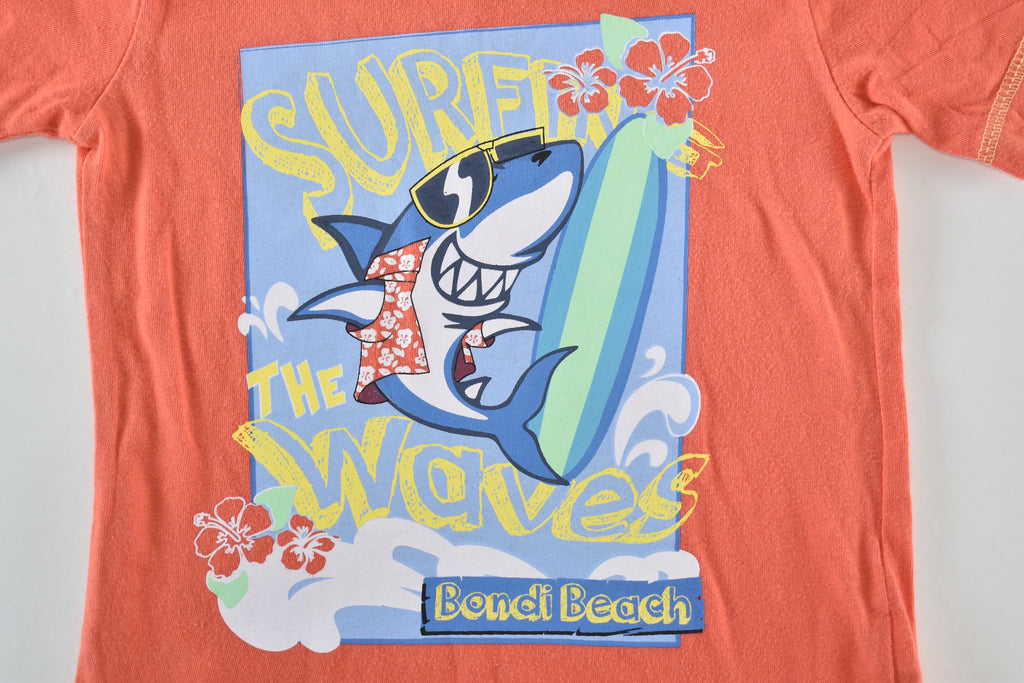 Top "Surf the waves" with surfing shark