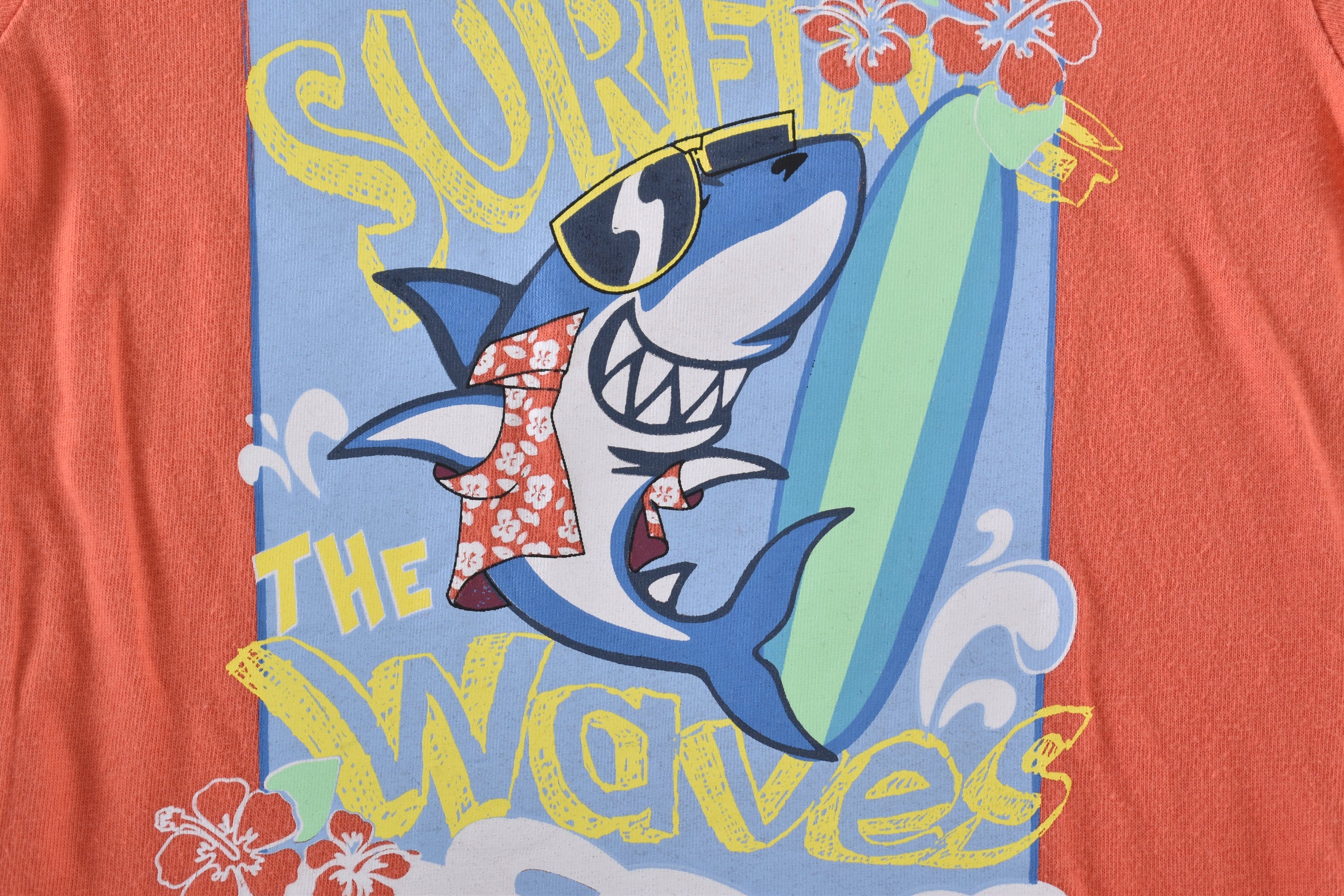Top "Surf the waves" with surfing shark