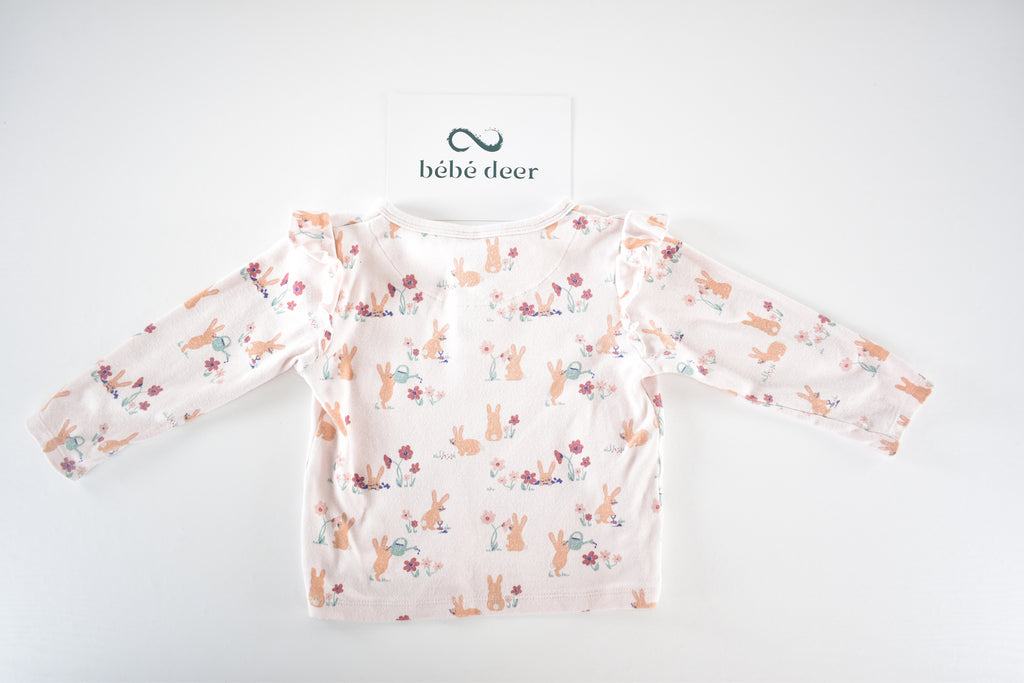 Rabbit print long sleeve top
