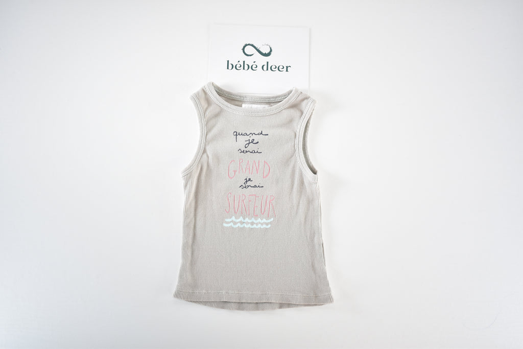 Ribbed surfer slogan vest top