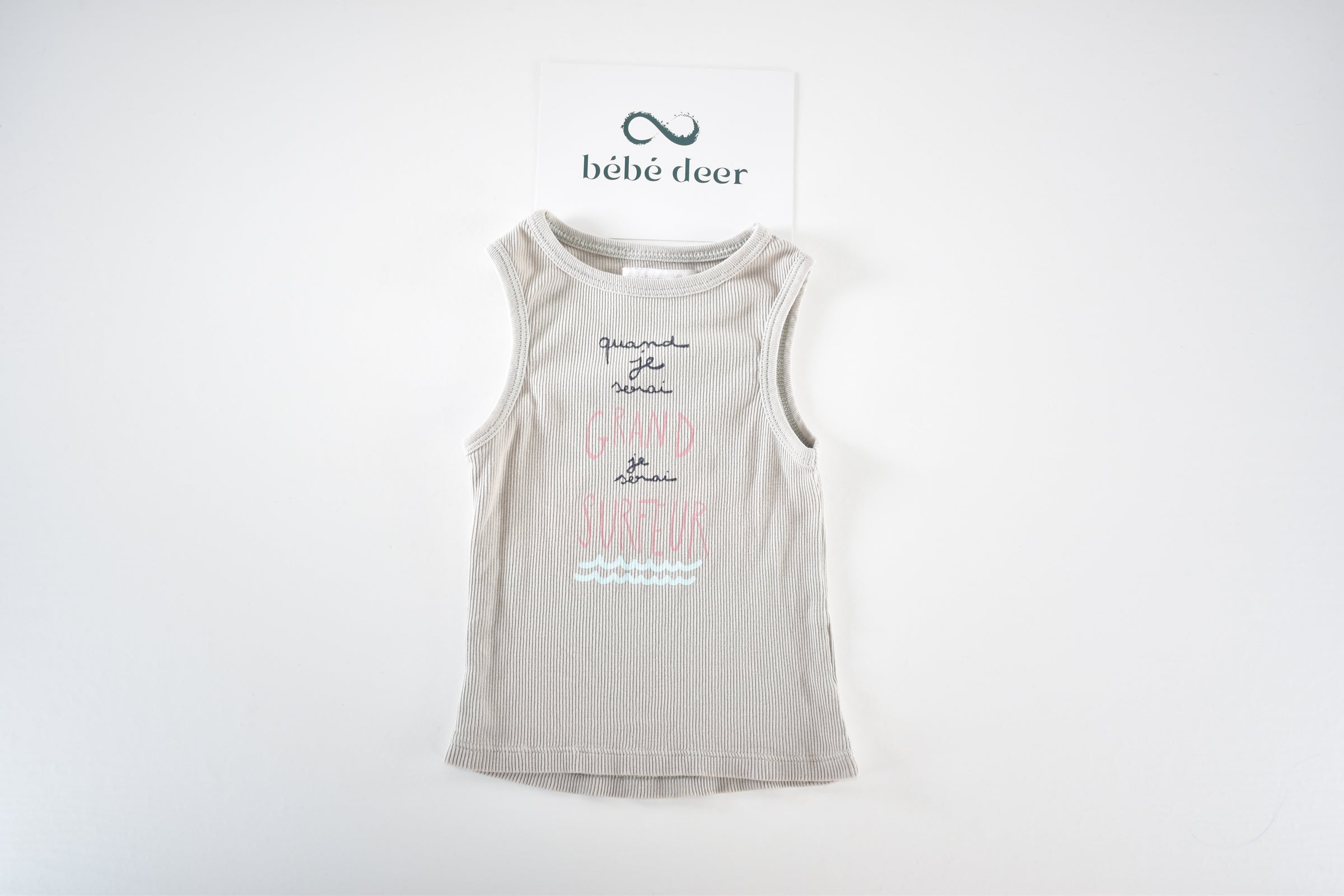 Ribbed surfer slogan vest top