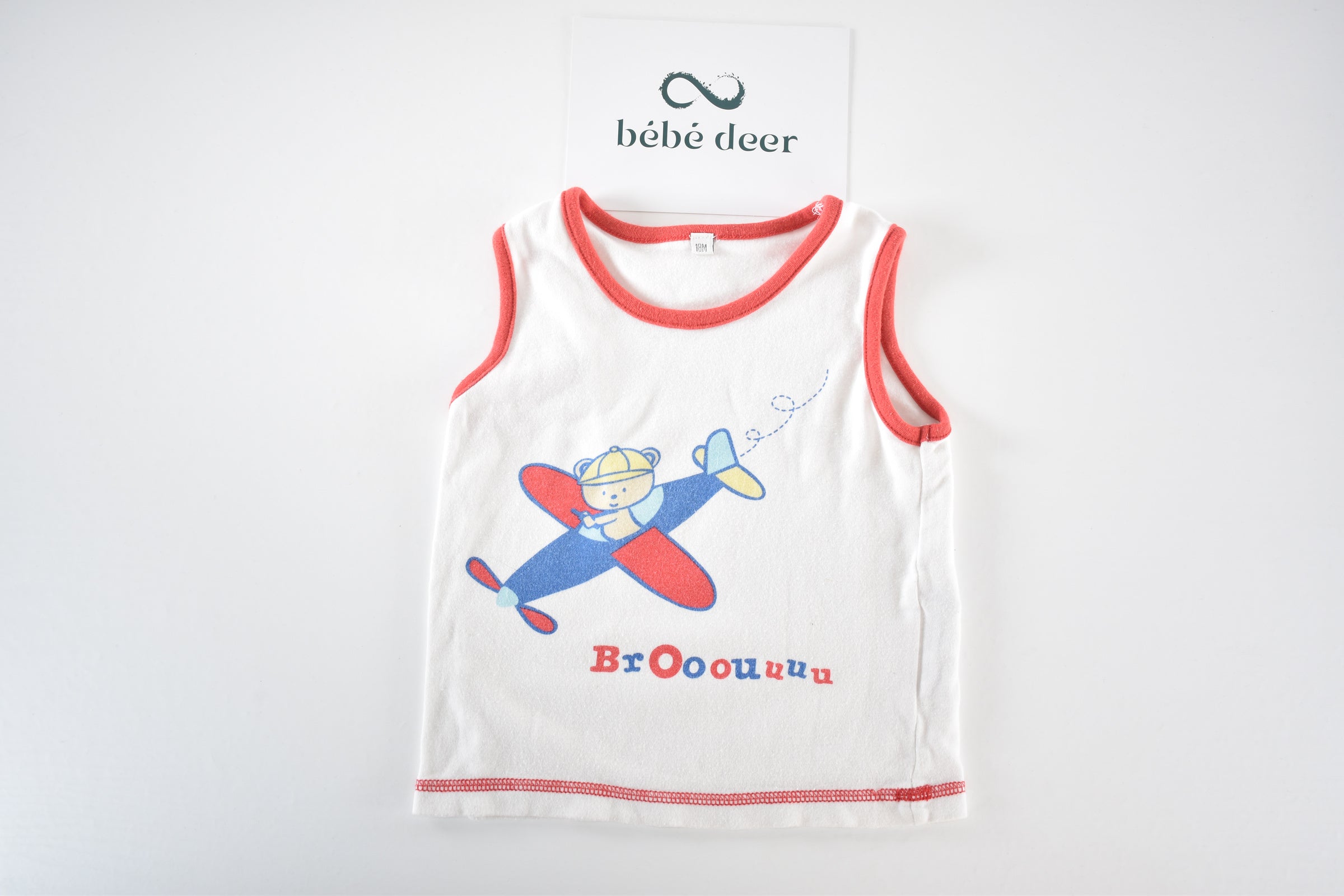 Aeroplane sleeveless top with bear pilot print