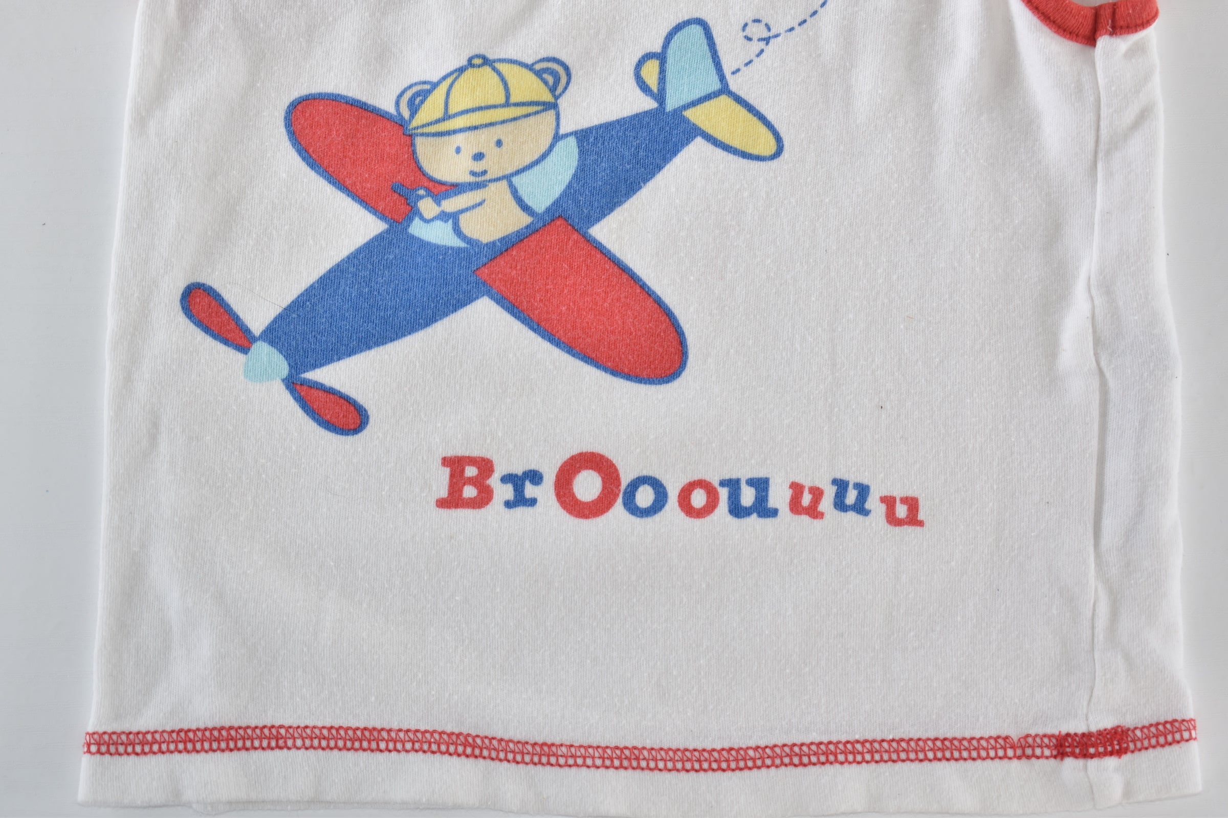 Aeroplane sleeveless top with bear pilot print