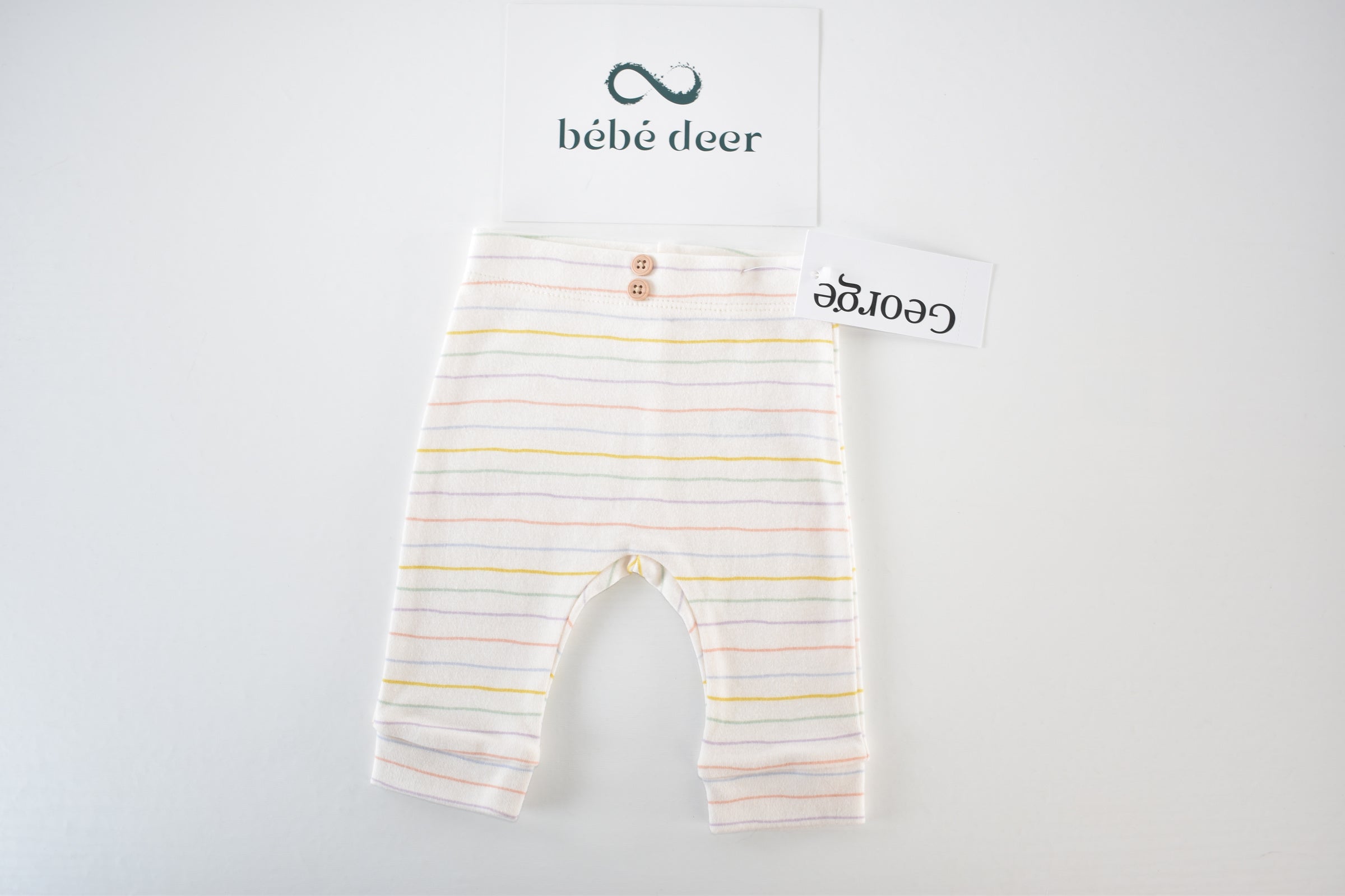 Pantalon côtelé rayé pastel