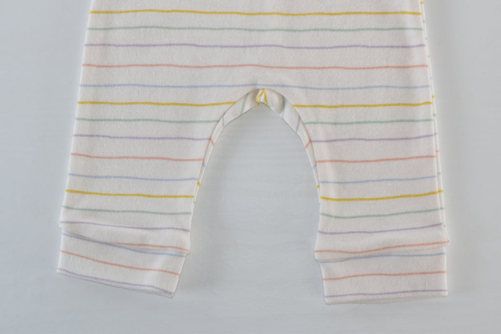 Pantalon côtelé rayé pastel