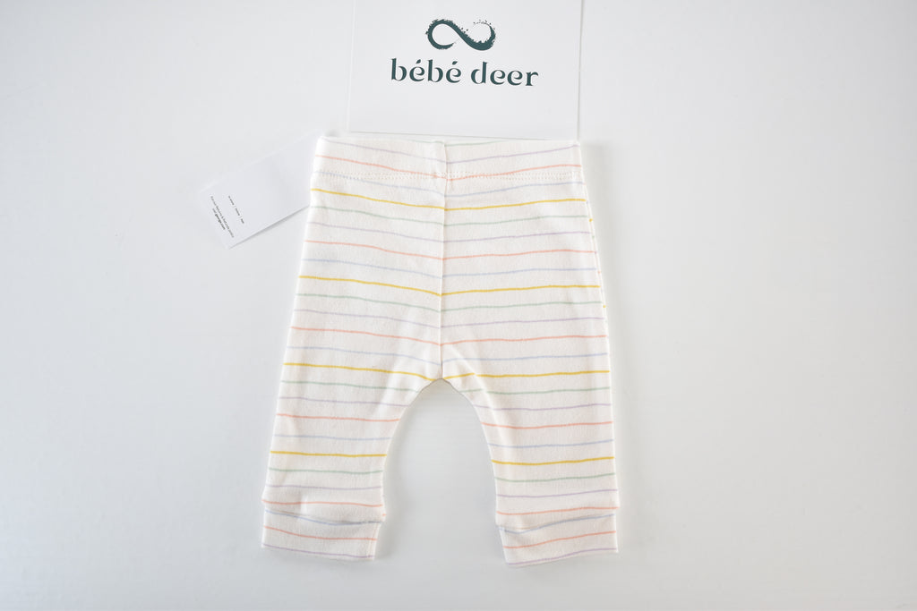 Pantalon côtelé rayé pastel