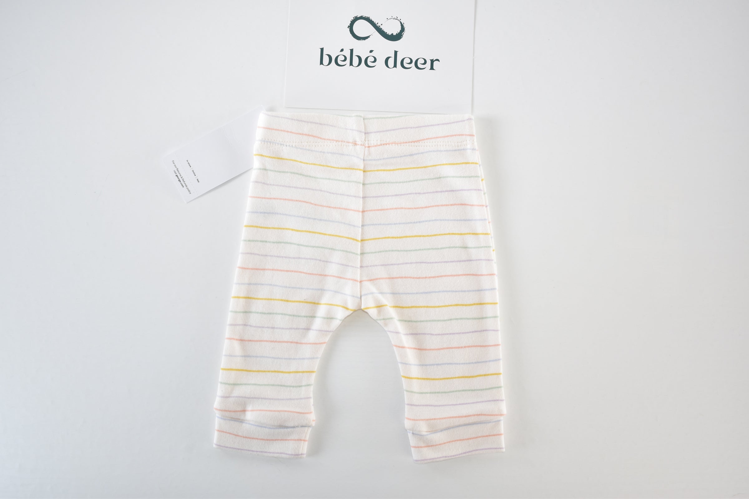 Pantalon côtelé rayé pastel