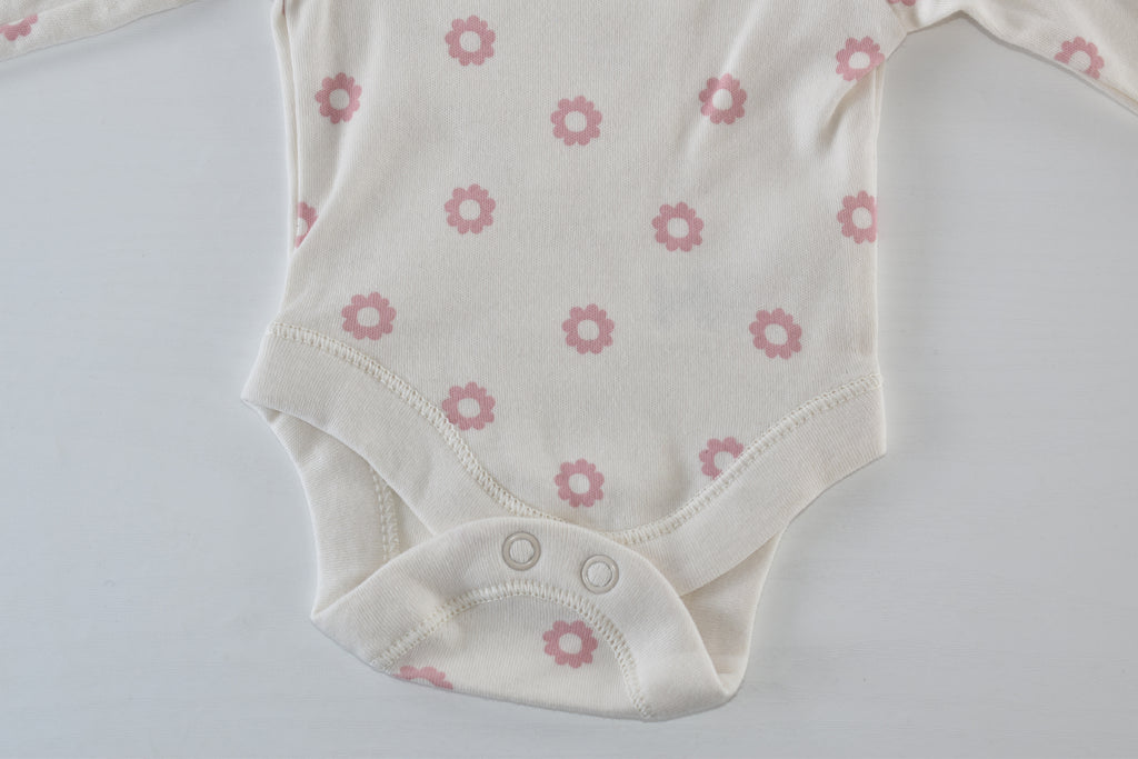 TINY BABY - Body à manches longues marguerite rose