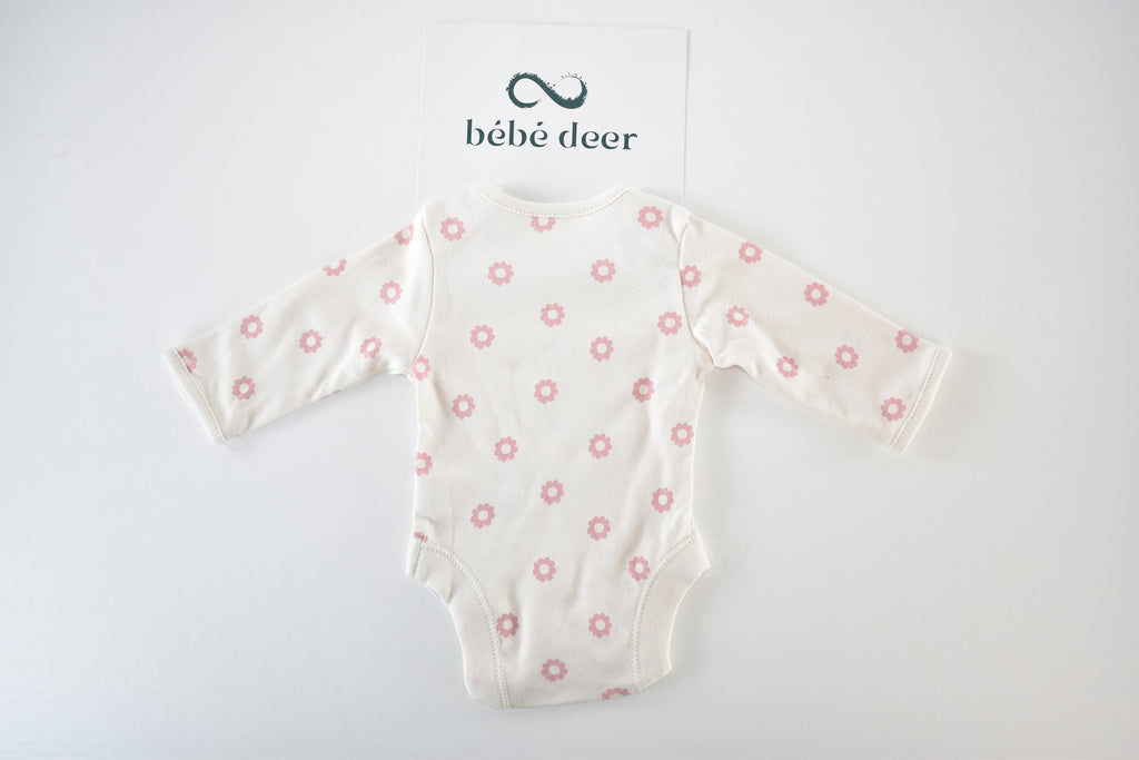 TINY BABY - Body à manches longues marguerite rose
