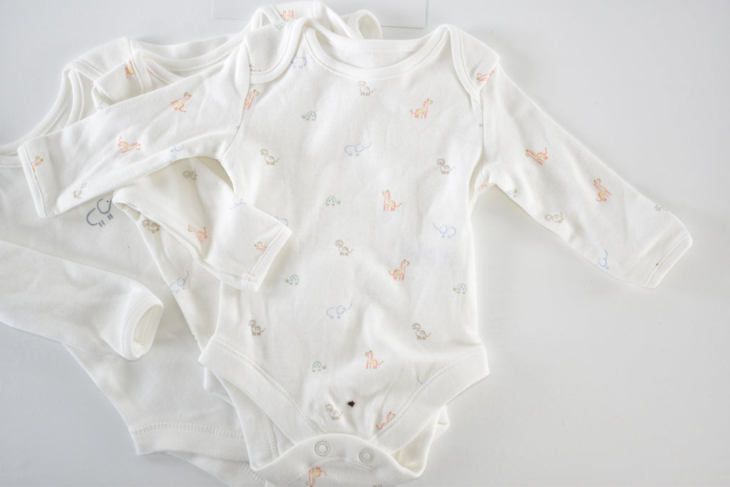 Set of 4 long sleeve bodysuits animal prints