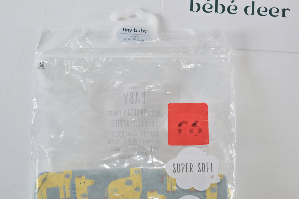 TINY BABY – Lot de 4 bodys à manches courtes (provenant d'un lot de 6) – neuf avec étiquette