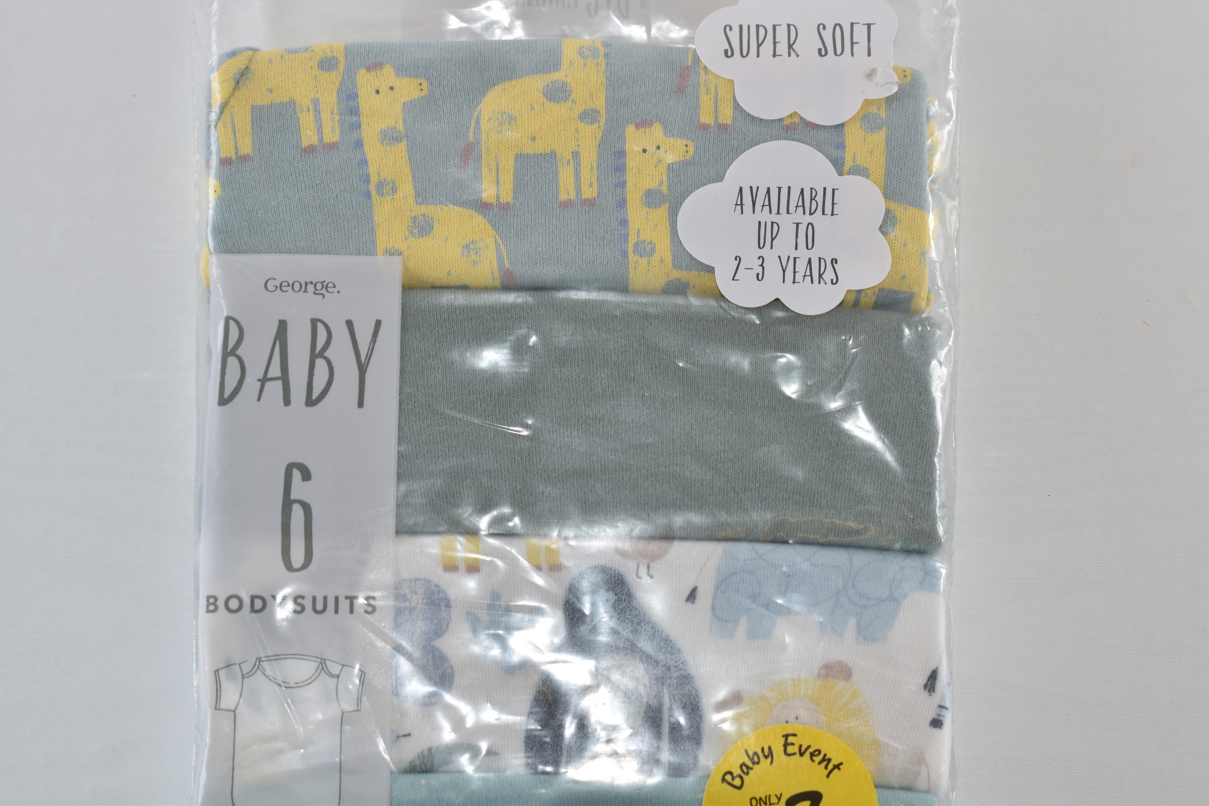 TINY BABY – Lot de 4 bodys à manches courtes (provenant d'un lot de 6) – neuf avec étiquette