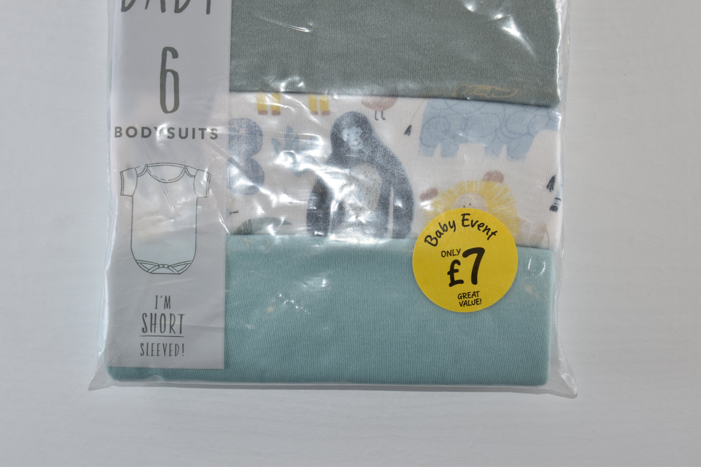 TINY BABY – Lot de 4 bodys à manches courtes (provenant d'un lot de 6) – neuf avec étiquette