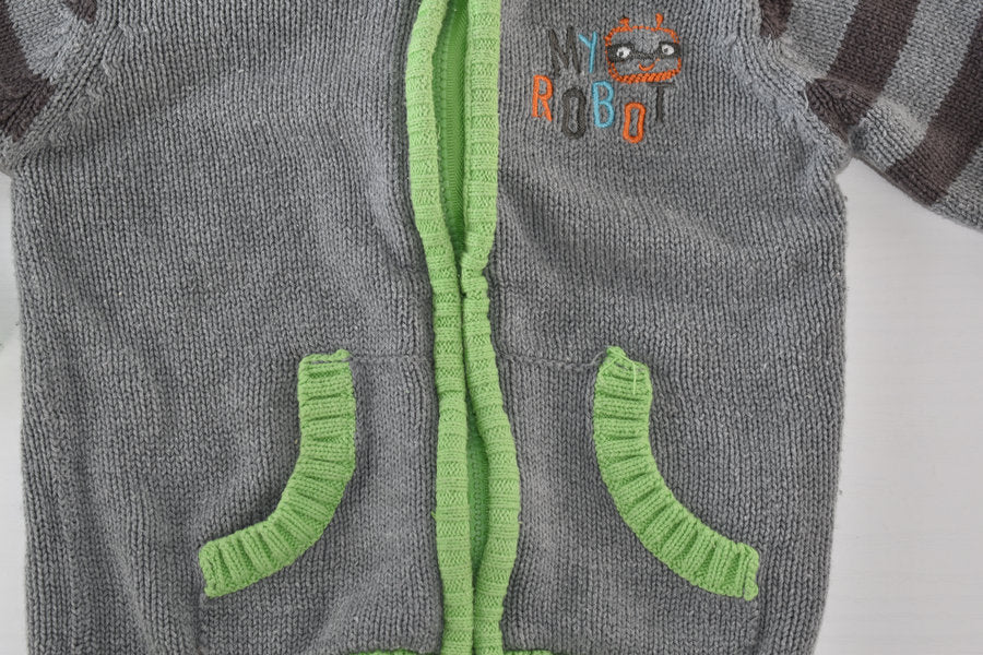 Gilet à capuche gris « My Robot »