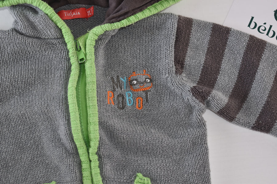 Gilet à capuche gris « My Robot »