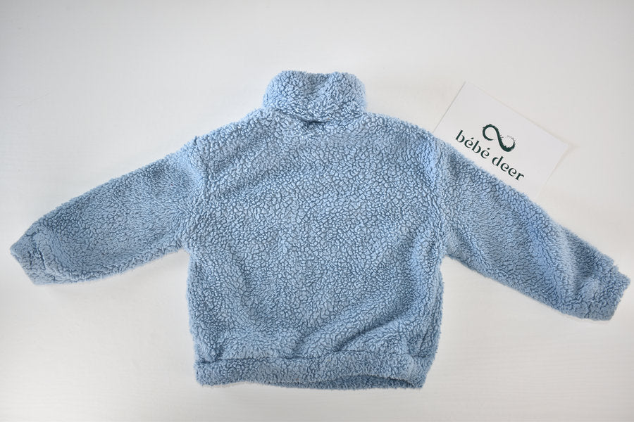 Blue Fleece Jumper with Hearts