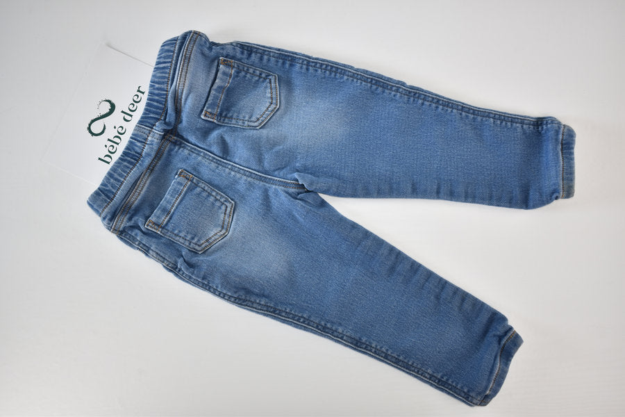 Jeggings en denim délavé clair avec poches arrière