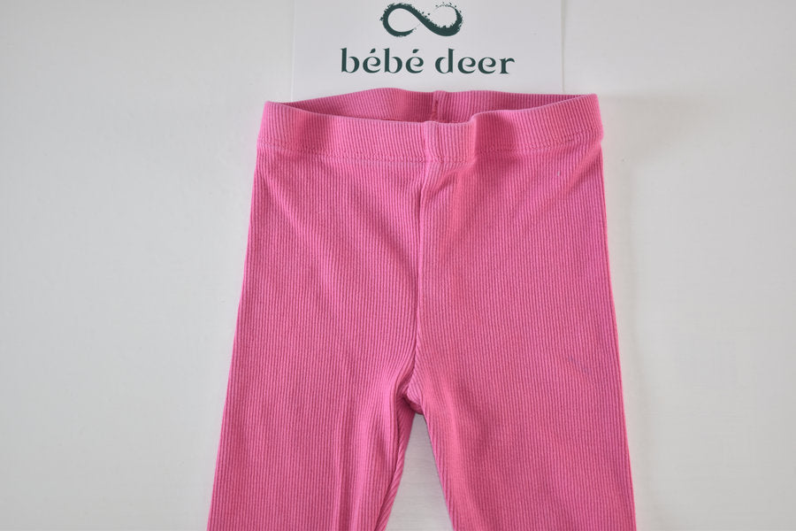 Pink Ribbed Leggings