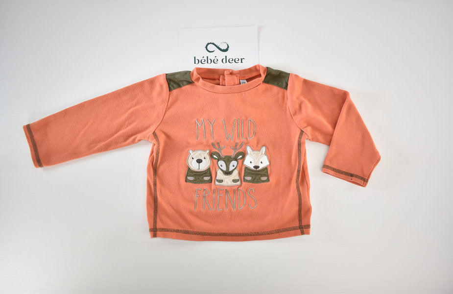 “My Wild Friends” Embroidered Long Sleeve Top