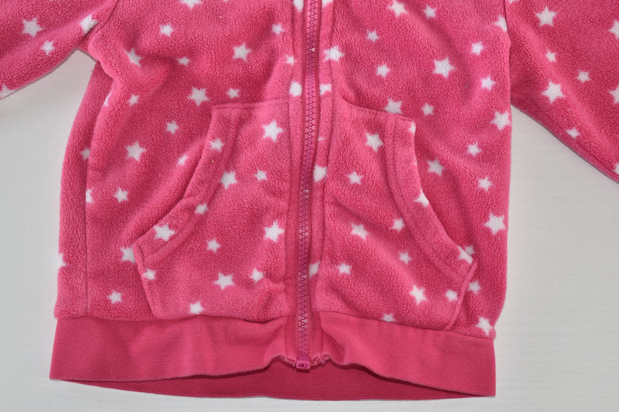 Sweat à capuche zippé à imprimé étoiles roses