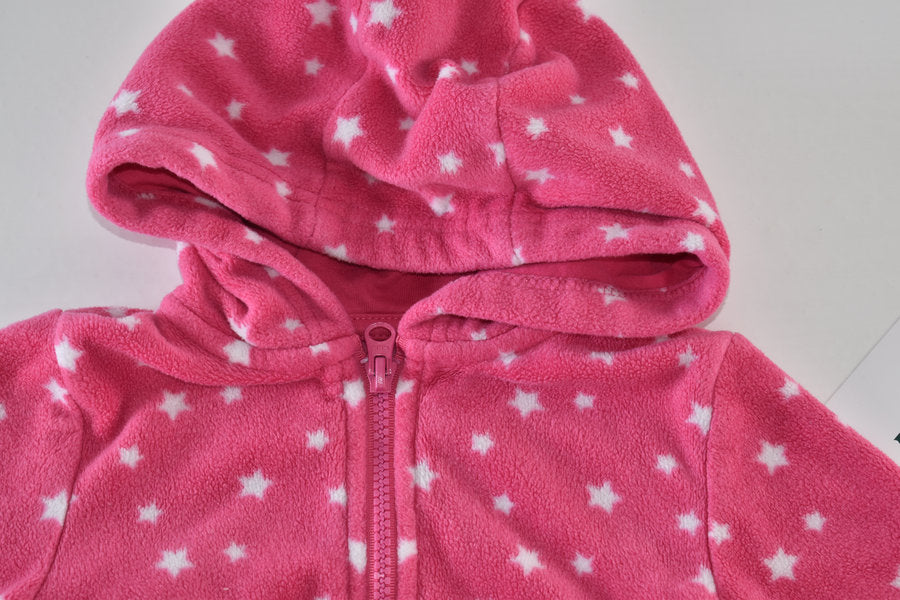 Sweat à capuche zippé à imprimé étoiles roses