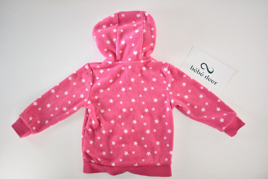 Sweat à capuche zippé à imprimé étoiles roses