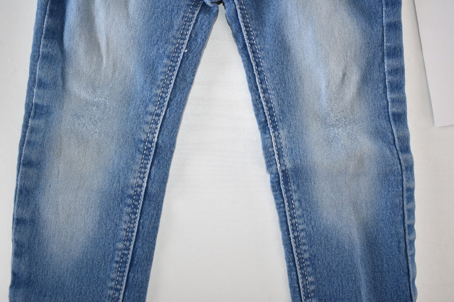 Light Wash Denim Jeggings with Elastic Waist