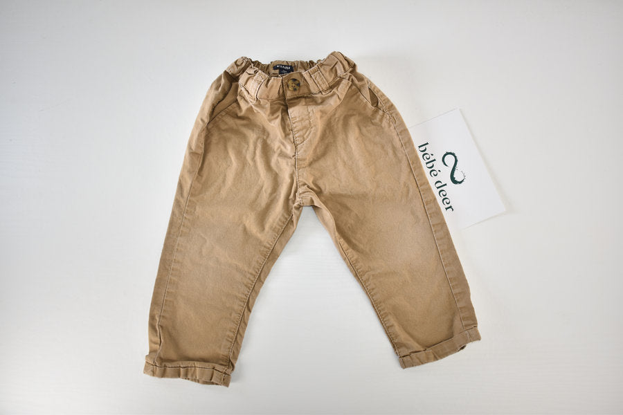 Beige Trousers with Elastic Waist