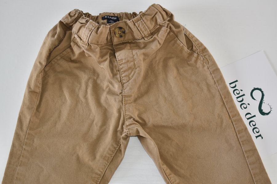 Beige Trousers with Elastic Waist