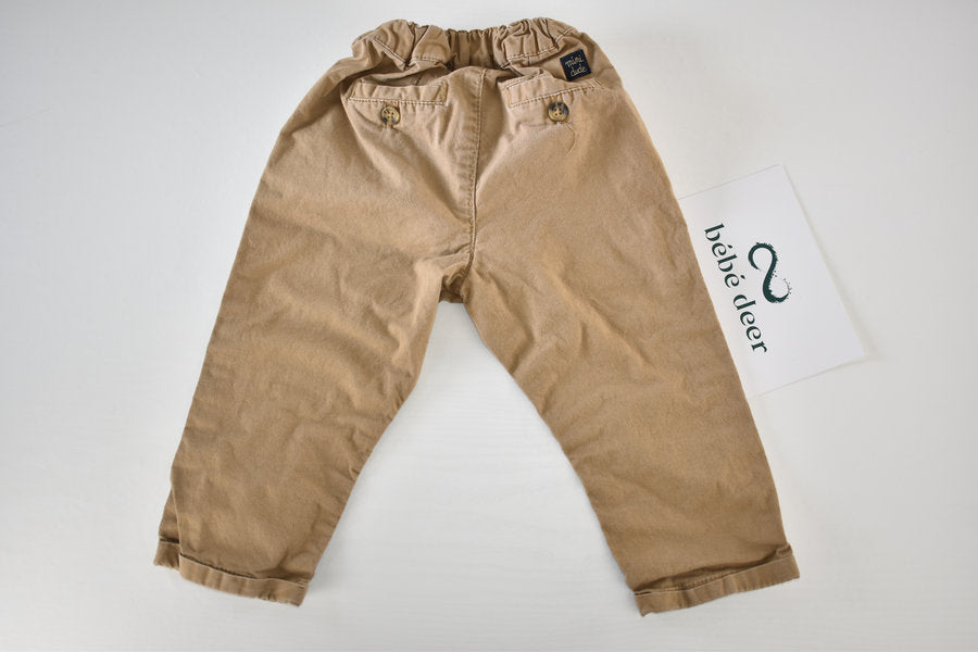 Beige Trousers with Elastic Waist