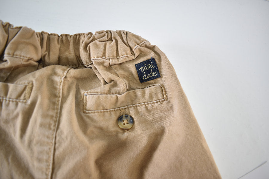 Beige Trousers with Elastic Waist