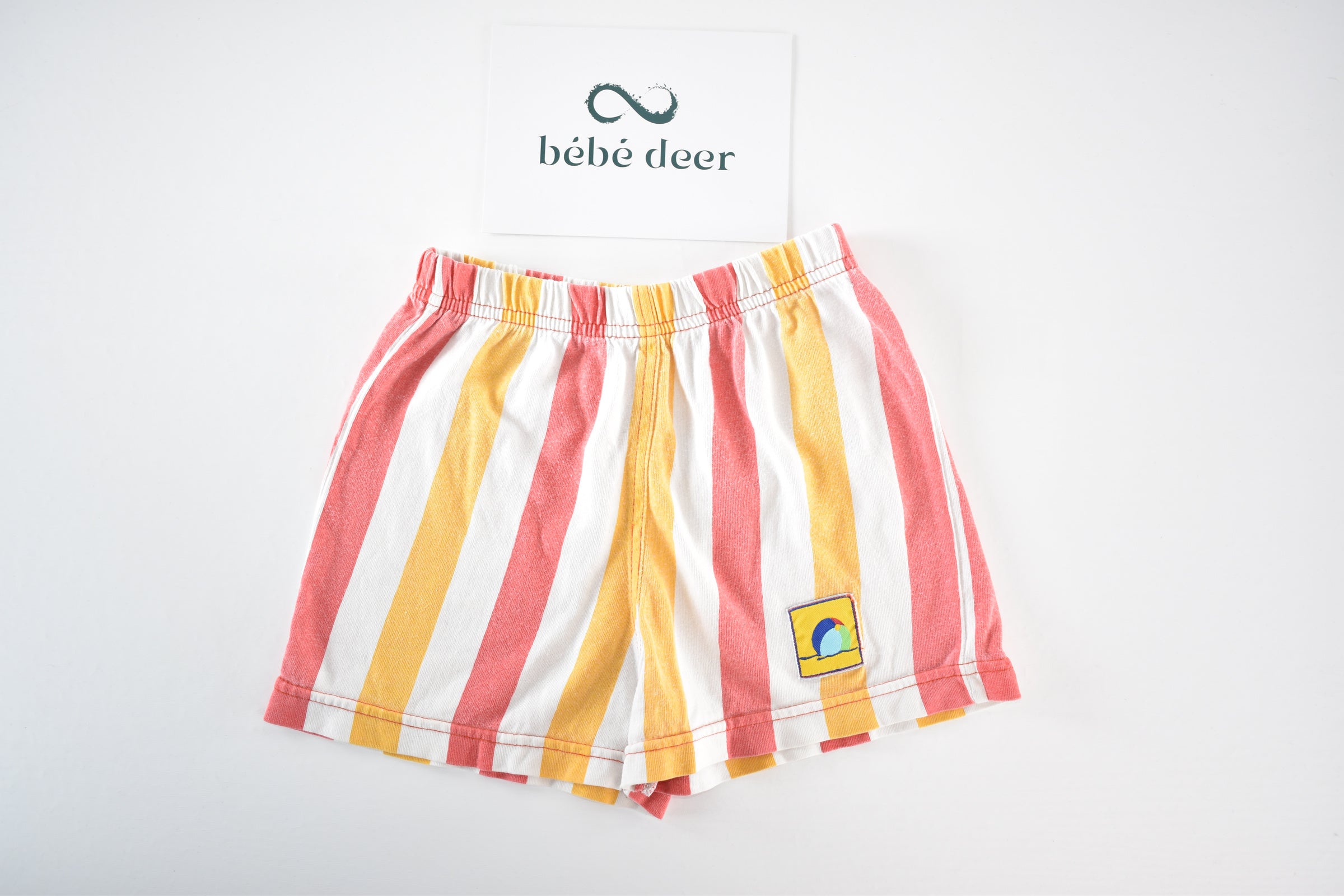 Striped shorts with beach badge