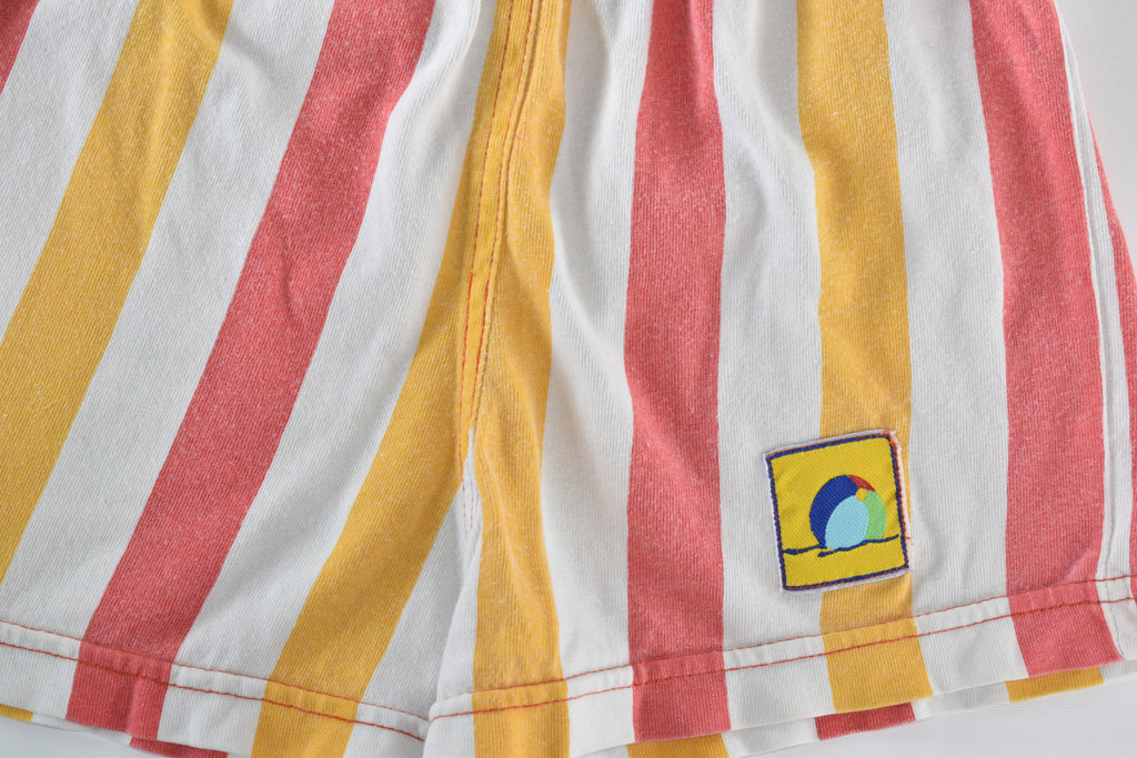 Striped shorts with beach badge