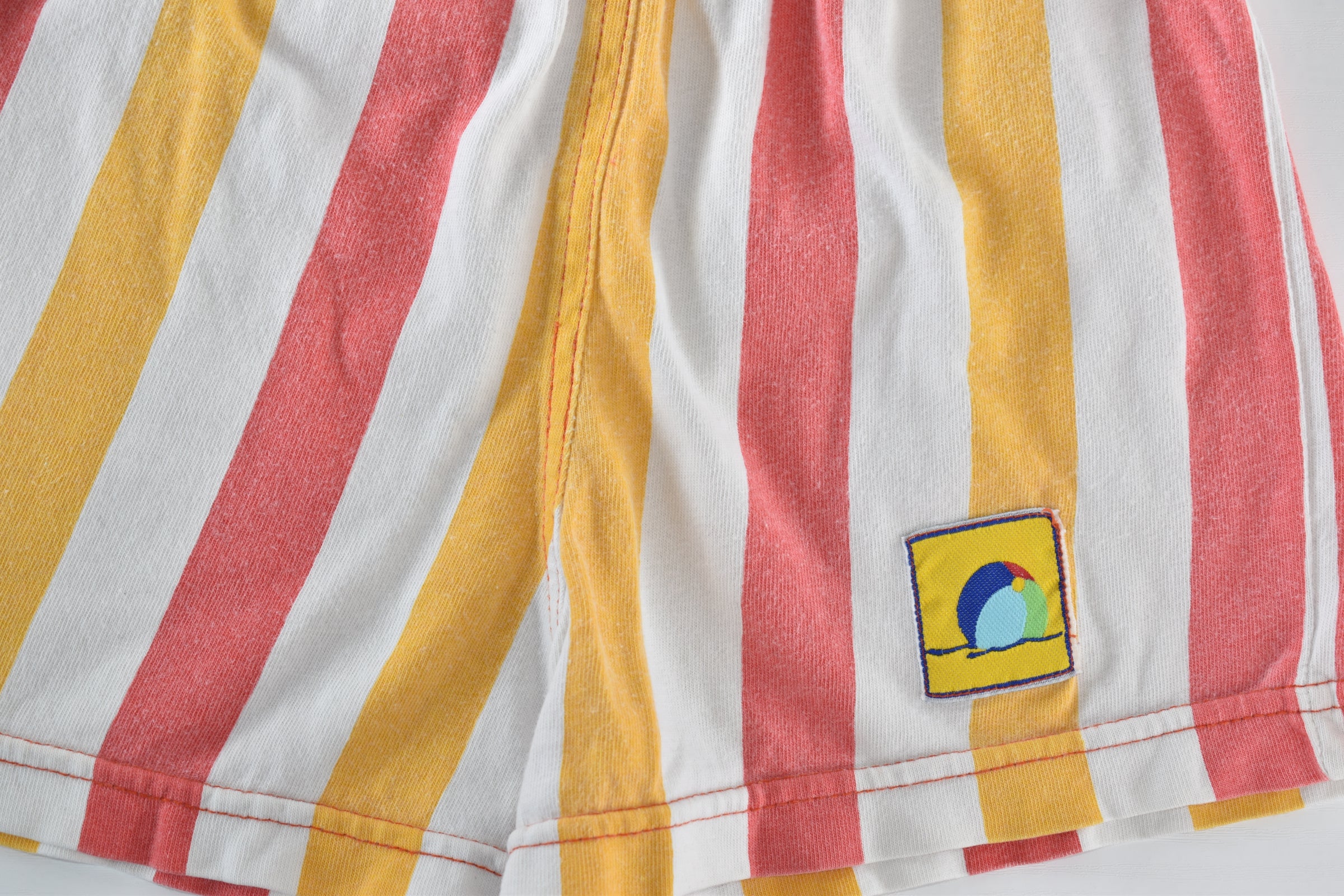 Striped shorts with beach badge