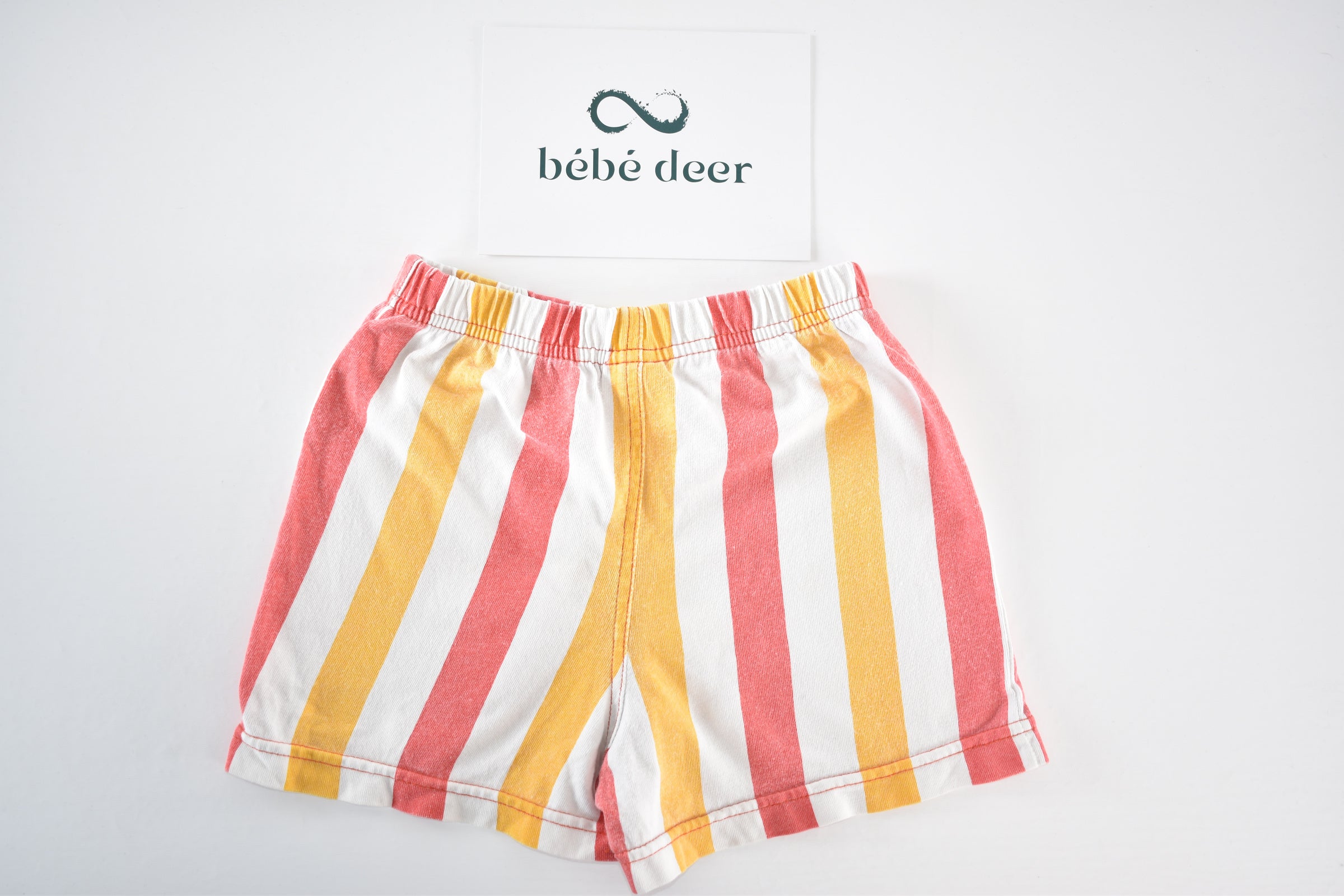 Striped shorts with beach badge