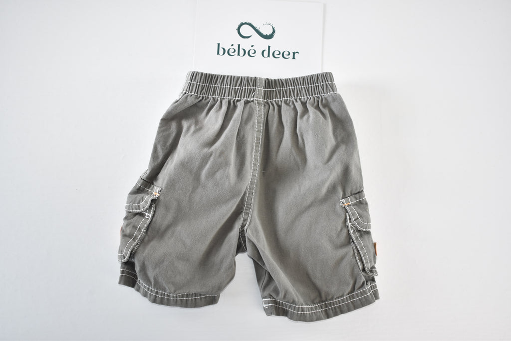 Grey cargo shorts with lizard patch