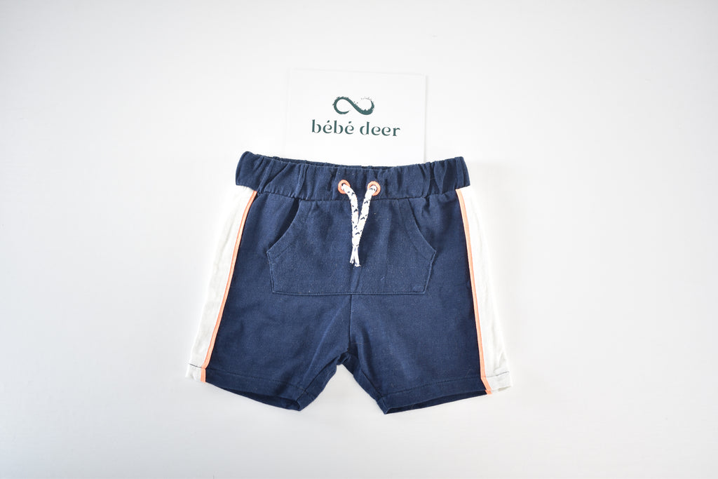 Navy shorts with contrast side panels
