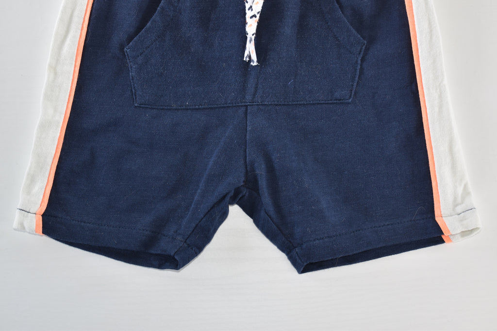 Navy shorts with contrast side panels