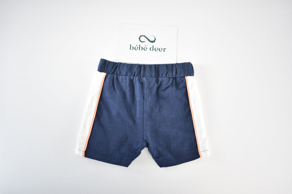 Navy shorts with contrast side panels