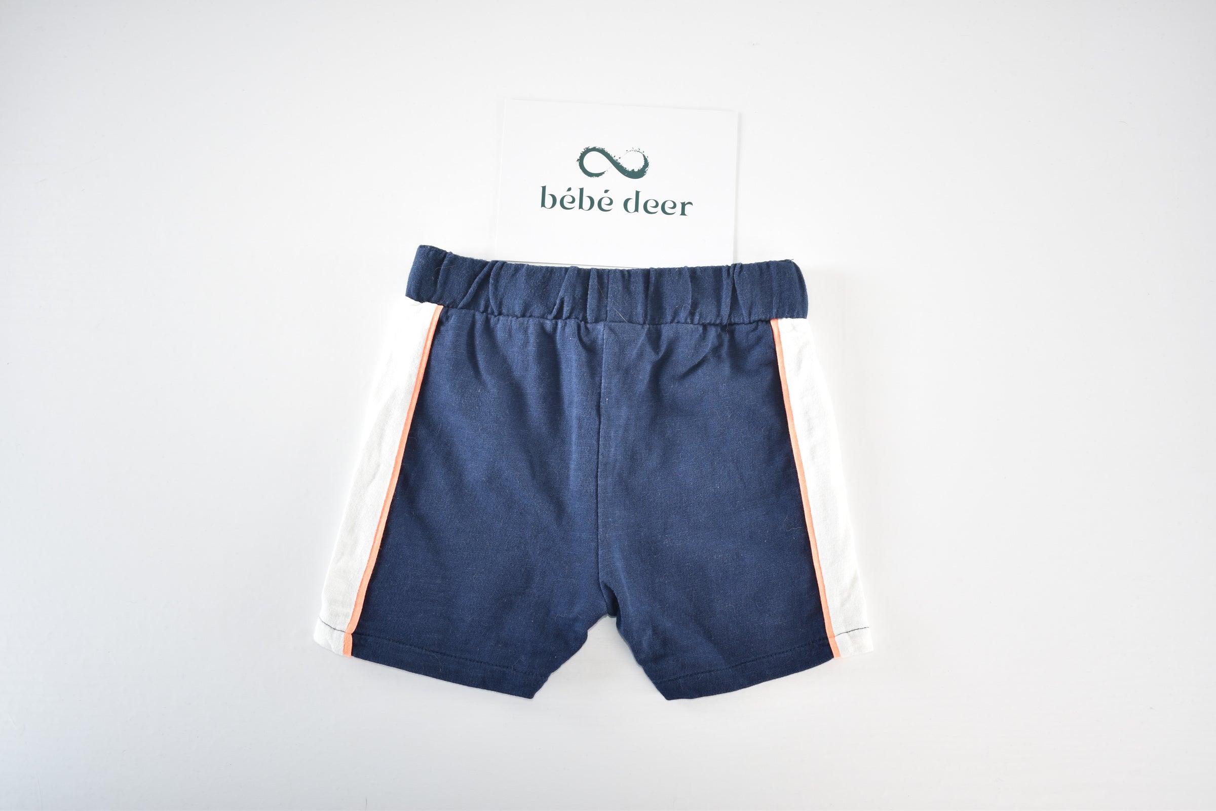 Navy shorts with contrast side panels