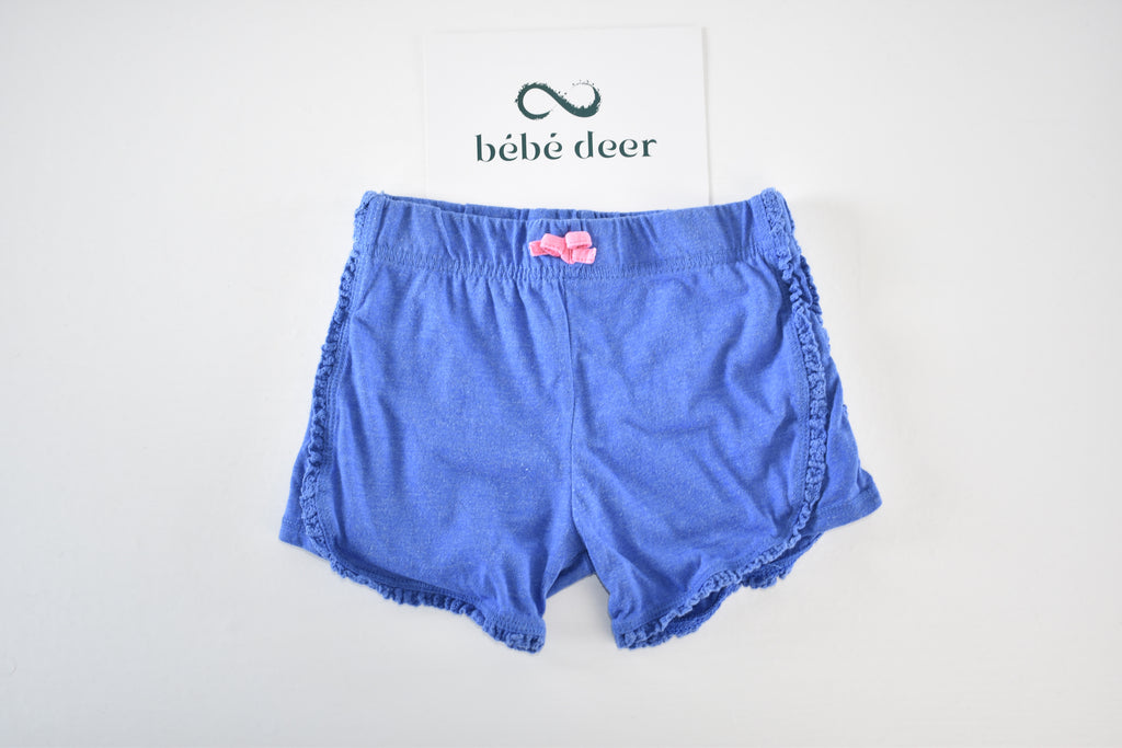 Blue soft shorts with trim