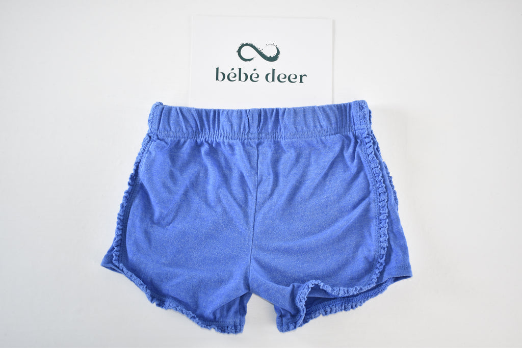 Blue soft shorts with trim