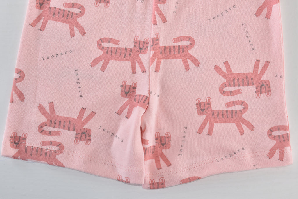Pink leopard print shorts